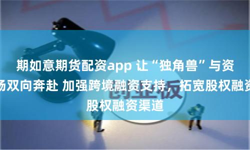 期如意期货配资app 让“独角兽”与资本市场双向奔赴 加强跨境融资支持，拓宽股权融资渠道
