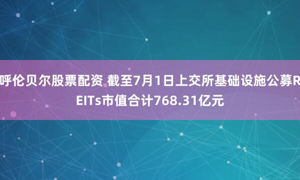 呼伦贝尔股票配资 截至7月1日上交所基础设施公募REITs市值合计768.31亿元